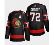 Men's Ottawa Senators #72 Thomas Chabot 2020-21 Authentic Player Home Stitched Hockey Jersey Black