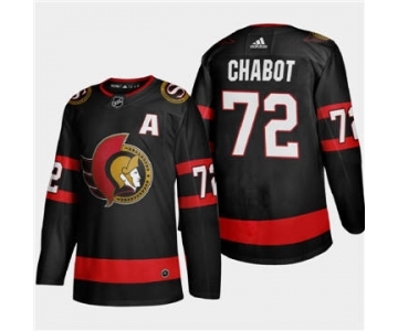 Men's Ottawa Senators #72 Thomas Chabot 2020-21 Authentic Player Home Stitched Hockey Jersey Black