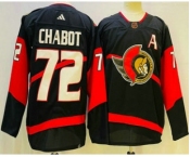 Men's Ottawa Senators #72 Thomas Chabot Black 2022 Reverse Retro Authentic Jersey