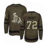 Men's Ottawa Senators #72 Thomas Chabot Green Salute to Service Stitched Hockey Jersey