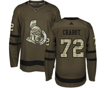 Men's Ottawa Senators #72 Thomas Chabot Green Salute to Service Stitched Hockey Jersey