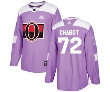 Men's Ottawa Senators #72 Thomas Chabot Purple Fights Cancer Stitched Hockey Jersey