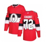 Men's Ottawa Senators #72 Thomas Chabot Red 2017 100 Classic Stitched Hockey Jersey