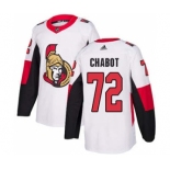 Men's Ottawa Senators #72 Thomas Chabot White Road Stitched Hockey Jersey