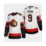 Men's Ottawa Senators #9 Bobby Ryan 2020-21 Authentic Player Away Stitched Hockey Jersey White