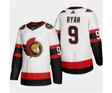 Men's Ottawa Senators #9 Bobby Ryan 2020-21 Authentic Player Away Stitched Hockey Jersey White