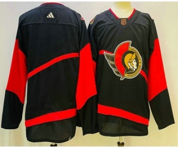 Men's Ottawa Senators Blank Black 2022 Reverse Retro Authentic Jersey