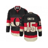 Men's Reebok Ottawa Senators #15 Zack Smith Authentic Black New Third NHL Jersey