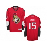 Men's Reebok Ottawa Senators #15 Zack Smith Authentic Red Home NHL Jersey