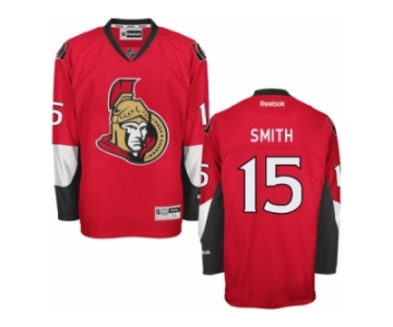 Men's Reebok Ottawa Senators #15 Zack Smith Authentic Red Home NHL Jersey