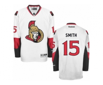 Men's Reebok Ottawa Senators #15 Zack Smith Authentic White Away NHL Jersey