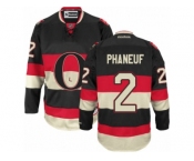 Men's Reebok Ottawa Senators #2 Dion Phaneuf Authentic Black New Third NHL Jersey