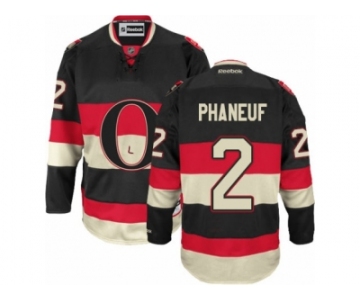 Men's Reebok Ottawa Senators #2 Dion Phaneuf Authentic Black New Third NHL Jersey