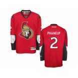 Men's Reebok Ottawa Senators #2 Dion Phaneuf Authentic Red Home NHL Jersey