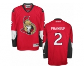 Men's Reebok Ottawa Senators #2 Dion Phaneuf Authentic Red Home NHL Jersey