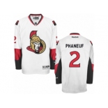 Men's Reebok Ottawa Senators #2 Dion Phaneuf Authentic White Away NHL Jersey