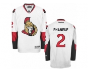 Men's Reebok Ottawa Senators #2 Dion Phaneuf Authentic White Away NHL Jersey