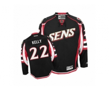 Men's Reebok Ottawa Senators #22 Chris Kelly Authentic Black Third NHL Jersey