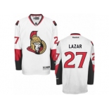 Men's Reebok Ottawa Senators #27 Curtis Lazar Authentic White Away NHL Jersey