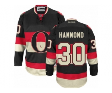 Men's Reebok Ottawa Senators #30 Andrew Hammond Authentic Black New Third NHL Jersey