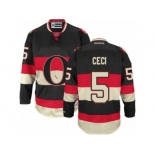 Men's Reebok Ottawa Senators #5 Cody Ceci Authentic Black New Third NHL Jersey