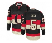 Men's Reebok Ottawa Senators #5 Cody Ceci Authentic Black New Third NHL Jersey