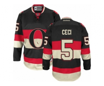 Men's Reebok Ottawa Senators #5 Cody Ceci Authentic Black New Third NHL Jersey