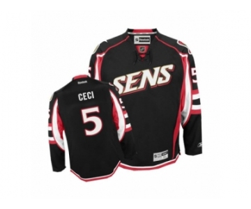 Men's Reebok Ottawa Senators #5 Cody Ceci Authentic Black Third NHL Jersey