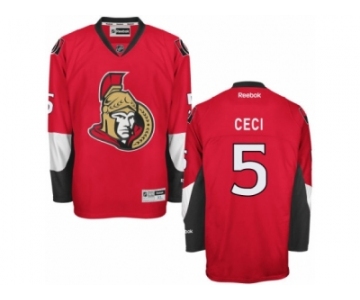 Men's Reebok Ottawa Senators #5 Cody Ceci Authentic Red Home NHL Jersey