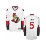 Men's Reebok Ottawa Senators #5 Cody Ceci Authentic White Away NHL Jersey