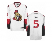 Men's Reebok Ottawa Senators #5 Cody Ceci Authentic White Away NHL Jersey