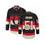 Men's Reebok Ottawa Senators #51 Logan Brown Authentic Black New Third NHL Jersey