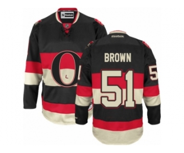 Men's Reebok Ottawa Senators #51 Logan Brown Authentic Black New Third NHL Jersey