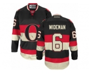 Men's Reebok Ottawa Senators #6 Chris Wideman Authentic Black New Third NHL Jersey