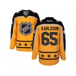 Men's Reebok Ottawa Senators #65 Erik Karlsson Authentic Yellow Atlantic Division 2017 All-Star NHL Jersey