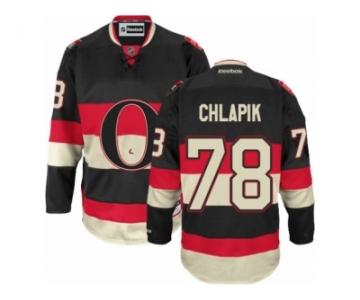 Men's Reebok Ottawa Senators #78 Filip Chlapik Authentic Black New Third NHL Jersey