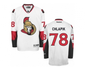 Men's Reebok Ottawa Senators #78 Filip Chlapik Authentic White Away NHL Jersey