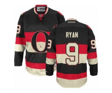 Men's Reebok Ottawa Senators #9 Bobby Ryan Authentic Black New Third NHL Jersey