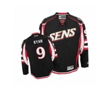 Men's Reebok Ottawa Senators #9 Bobby Ryan Authentic Black Third NHL Jersey