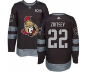 Men's Senators #22 Nikita Zaitsev Black 1917-2017 100th Anniversary Stitched Hockey Jersey