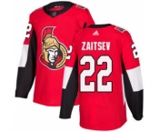 Men's Senators #22 Nikita Zaitsev Red Home Authentic Stitched Hockey Jersey