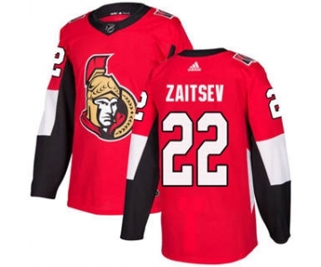 Men's Senators #22 Nikita Zaitsev Red Home Authentic Stitched Hockey Jersey