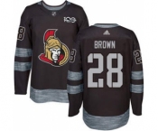 Men's Senators #28 Connor Brown Black 1917-2017 100th Anniversary Stitched Hockey Jersey