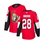 Men's Senators #28 Connor Brown Red Home Authentic Stitched Hockey Jersey