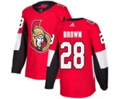 Men's Senators #28 Connor Brown Red Home Authentic Stitched Hockey Jersey