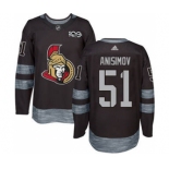 Men's Senators #51 Artem Anisimov Black 1917-2017 100th Anniversary Stitched Hockey Jersey