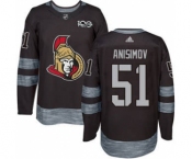 Men's Senators #51 Artem Anisimov Black 1917-2017 100th Anniversary Stitched Hockey Jersey