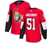 Men's Senators #51 Artem Anisimov Red Home Authentic Stitched Hockey Jersey