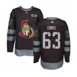 Men's Senators #63 Tyler Ennis Black 1917-2017 100th Anniversary Stitched Hockey Jersey