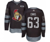 Men's Senators #63 Tyler Ennis Black 1917-2017 100th Anniversary Stitched Hockey Jersey